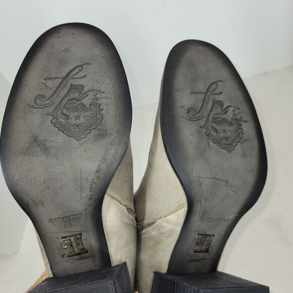 Free People Boots Womens Size 10.5 Gray Ankle Boot Bootie Leather Block Heel - Picture 10 of 16